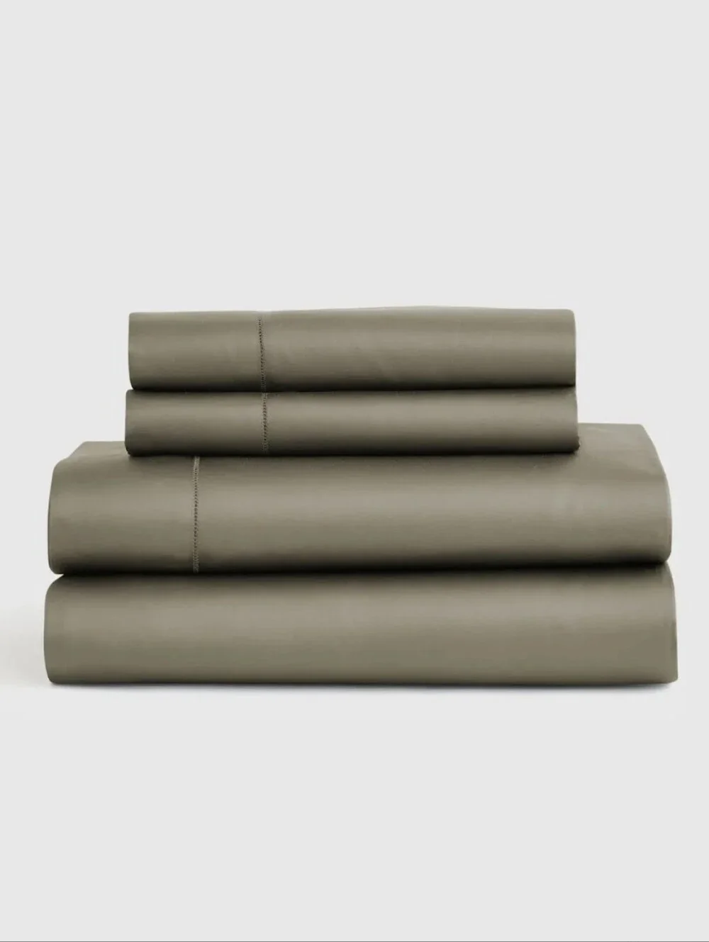 QUINCE Signature Giza Cotton Sateen Sheet Set King Dried Sage
